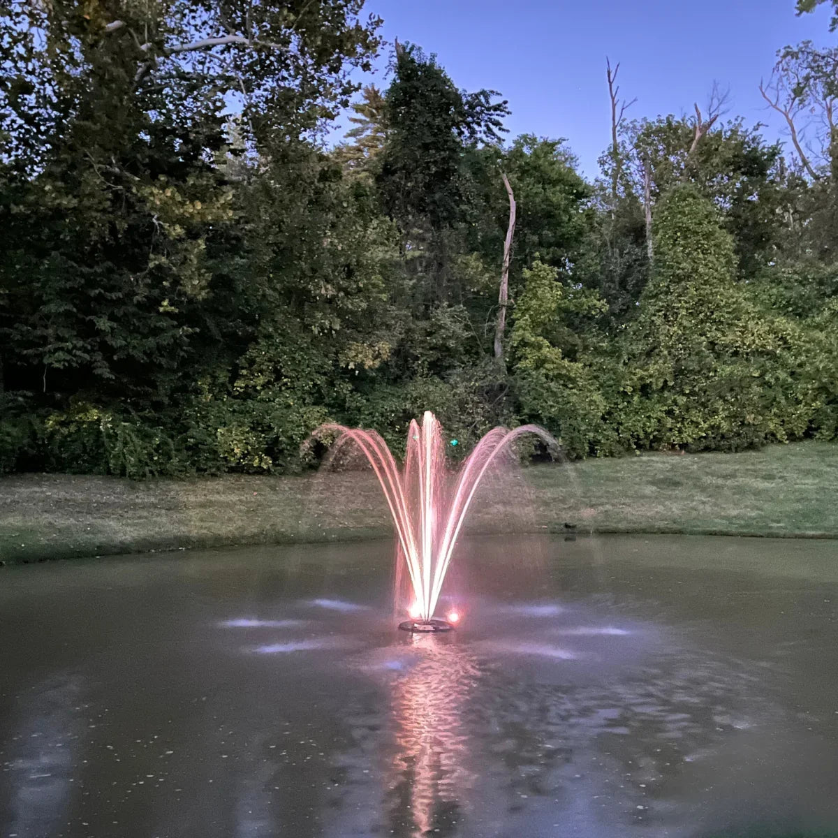 HALF OFF PONDS 1.5 Floating Fountain | 200 foot Cord | 11 Patterns | Color-Changing Lights | Surface Aeration for Ponds | AQF125003X9-200