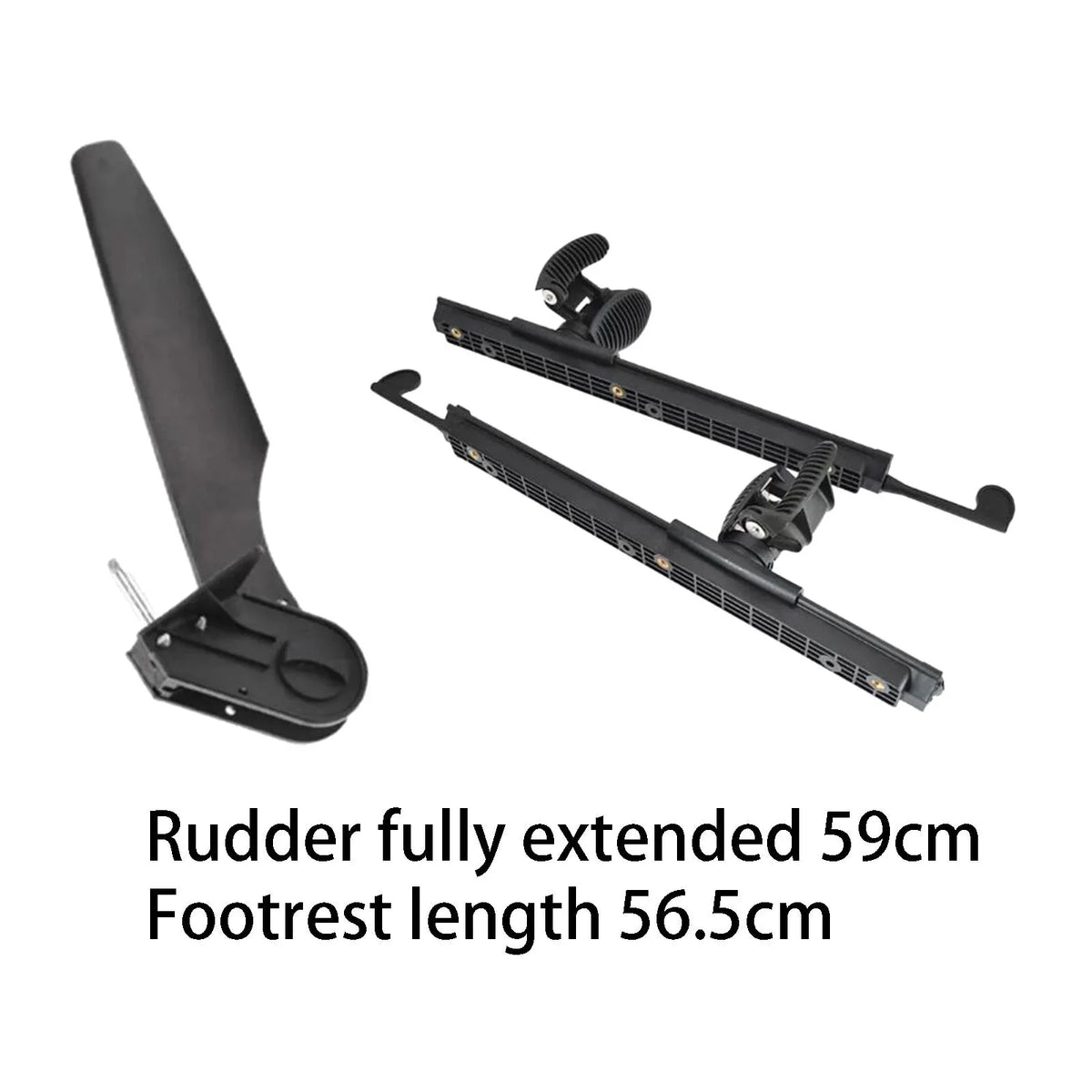 kesoto Kayak Rudder Kayak Foot Pegs Boat Tail Liquid Rudder with Foot Brace Pedals for Fishing Boat Canoeing Marine Accessories