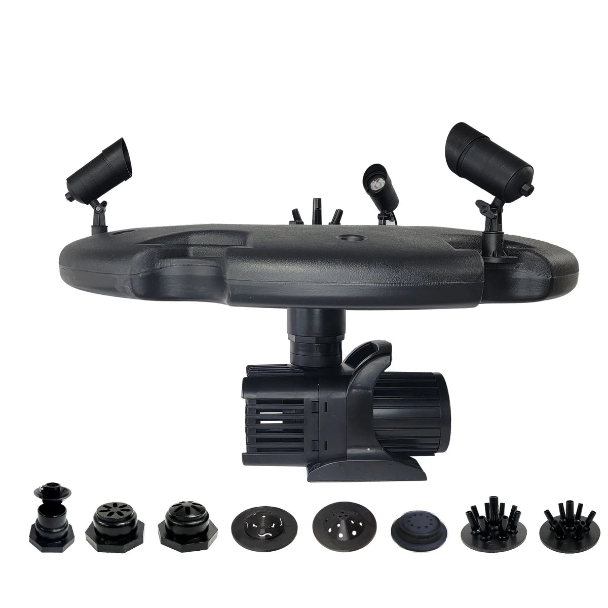 HALF OFF PONDS 1.5 Floating Fountain | 200 foot Cord | 11 Patterns | Color-Changing Lights | Surface Aeration for Ponds | AQF125003X9-200