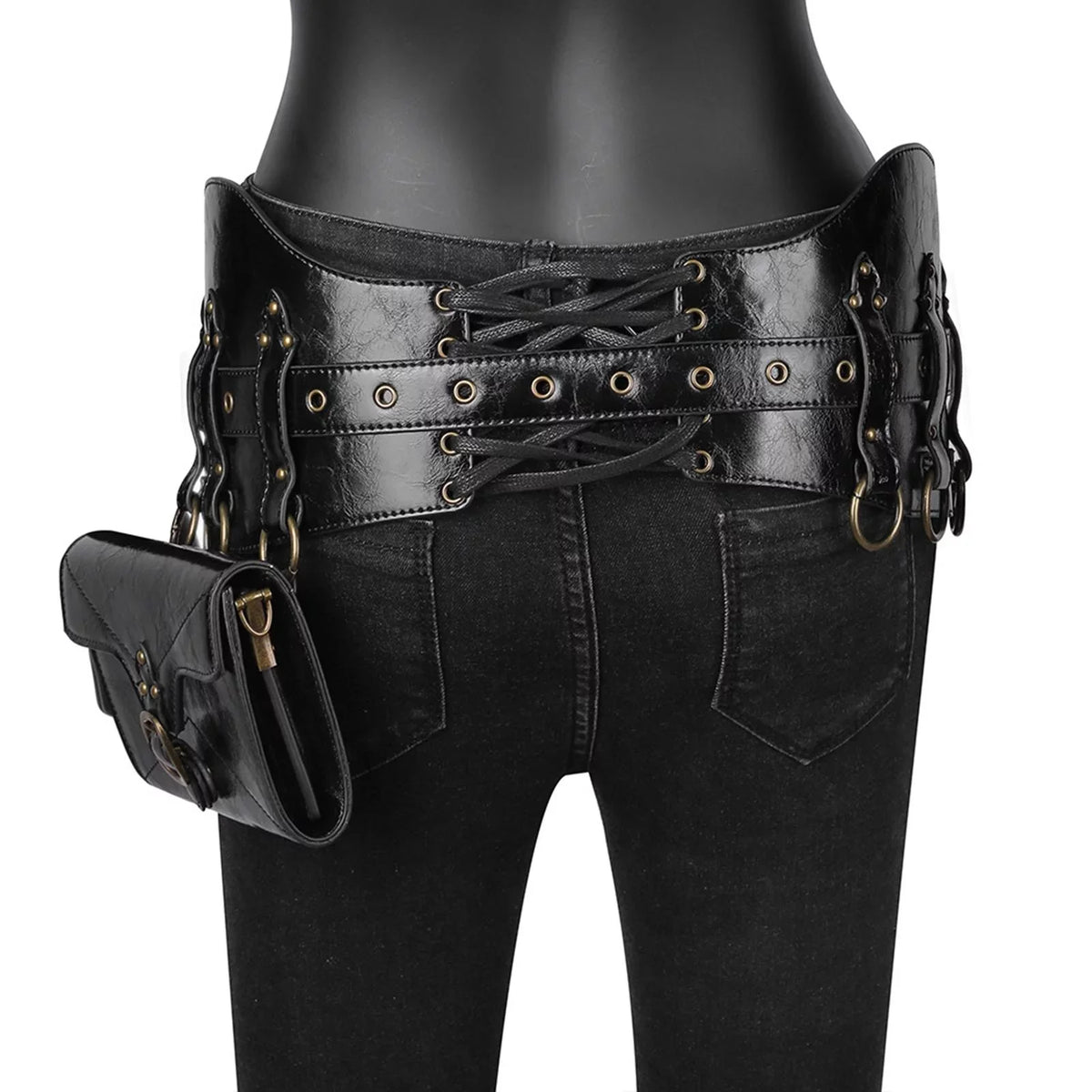 Gothic Waist Packs Fanny Pack Women Girls Handbag Portable Sturdy Punk Bag Steampunk Bag for Fishing Street Short Trips Dating Backpacking