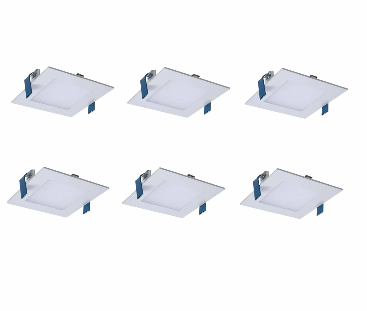 Halo 4 inch Dimmable LED Square Recessed Retrofit Lighting, Easy Downlight Installation, 10.8W (65W Eqv.), 701lm, Ceiling Can Lights, Energy Star, 4000K - 6 Pack