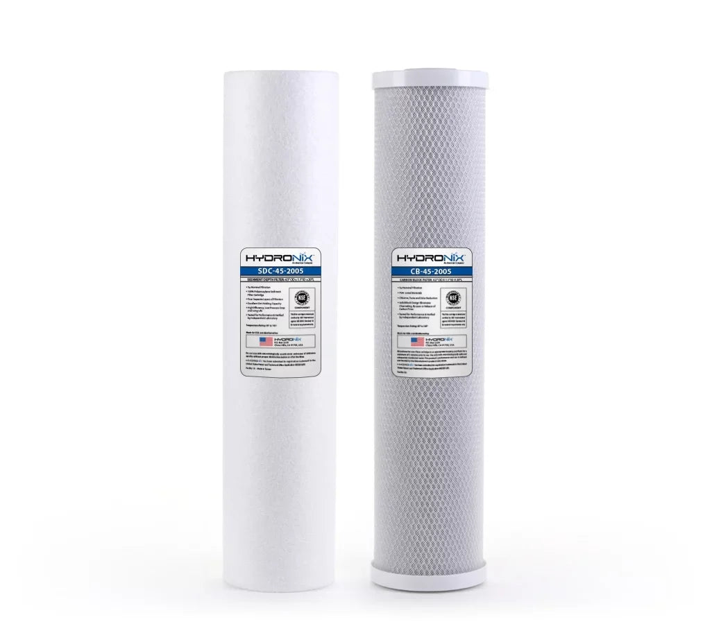 Hydronix 20" Big Blue 2-Stage Filter Replacement Kit - Includes 5 micron Carbon Block & Sediment Filters