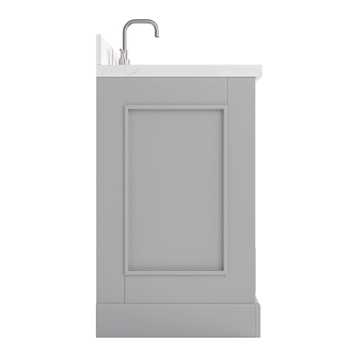 DKB Isabella 60 Inch Bathroom Vanity Single Sink â White Bathroom Vanity with Sink, 1.5" Edge Carrara White Quartz Countertop, Solid Wood, 2 Soft-Close Doors, 8 Dovetail Drawers + Tilt Drawer