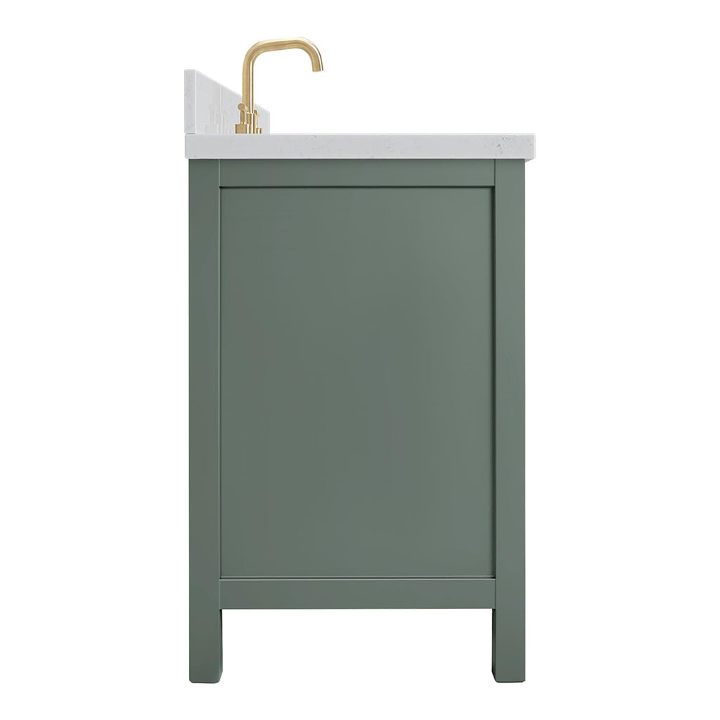 DKB Isabella 60 Inch Bathroom Vanity Single Sink â White Bathroom Vanity with Sink, 1.5" Edge Carrara White Quartz Countertop, Solid Wood, 2 Soft-Close Doors, 8 Dovetail Drawers + Tilt Drawer