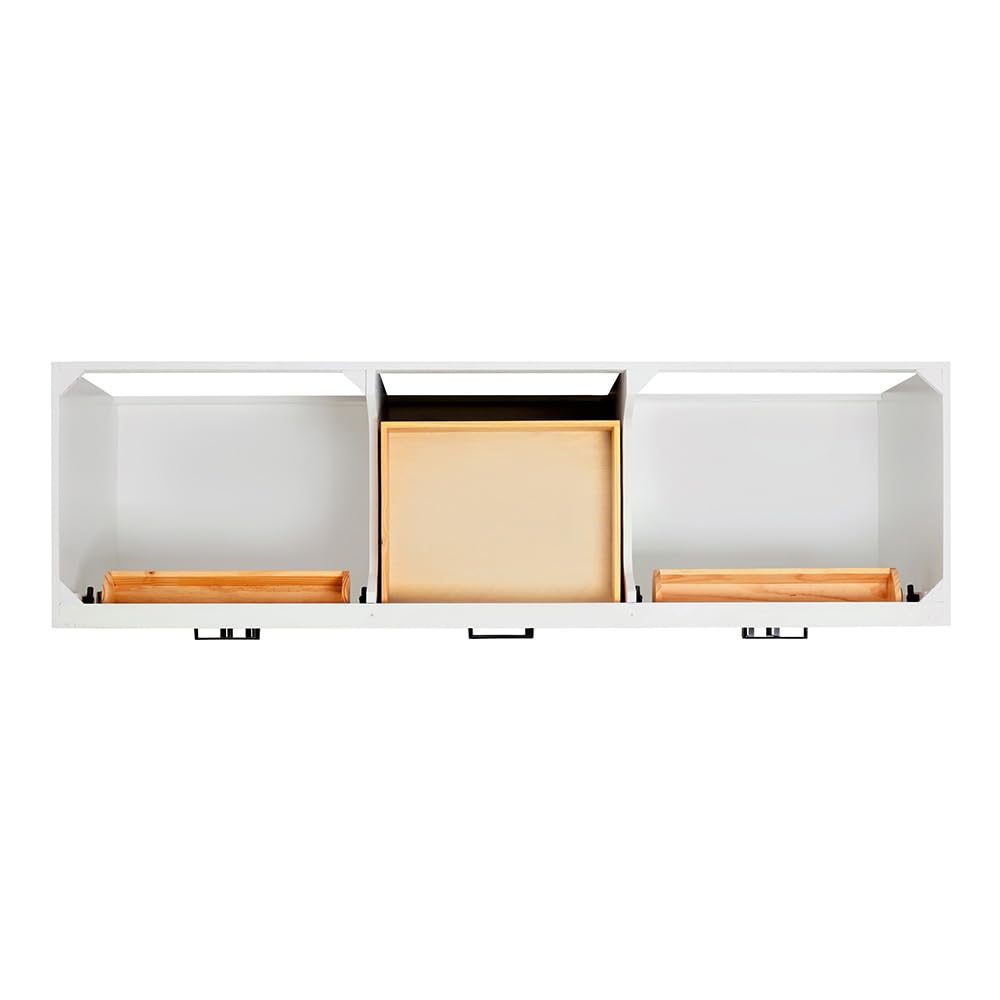 DKB Isabella 72" Oak Double Bathroom Vanity with Sink, 1.5" Carrara White Marble Countertop, Rectangle Undermount Sinks, 4 Soft Closing Doors, 6 Dovetail Drawers