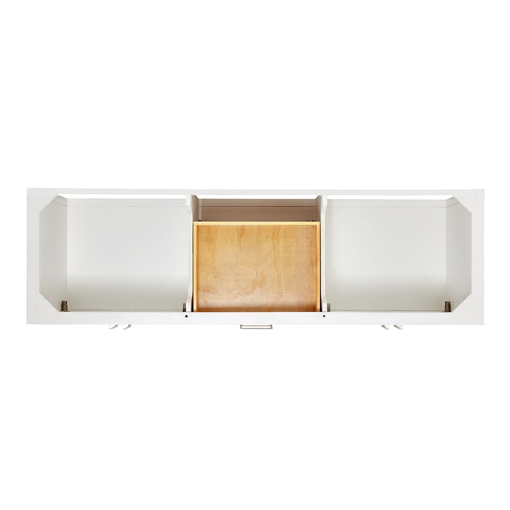 DKB Isabella 72" Oak Double Bathroom Vanity with Sink, 1.5" Carrara White Marble Countertop, Rectangle Undermount Sinks, 4 Soft Closing Doors, 6 Dovetail Drawers