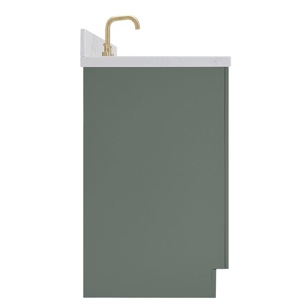 DKB Emilia 72 Inch Bathroom Vanity Double Sink â White Bathroom Vanity with Sink, 1.5" Edge Carrara White Quartz Countertop & Backsplash, 4 Soft-Close Doors, and 6 Dovetail Drawers