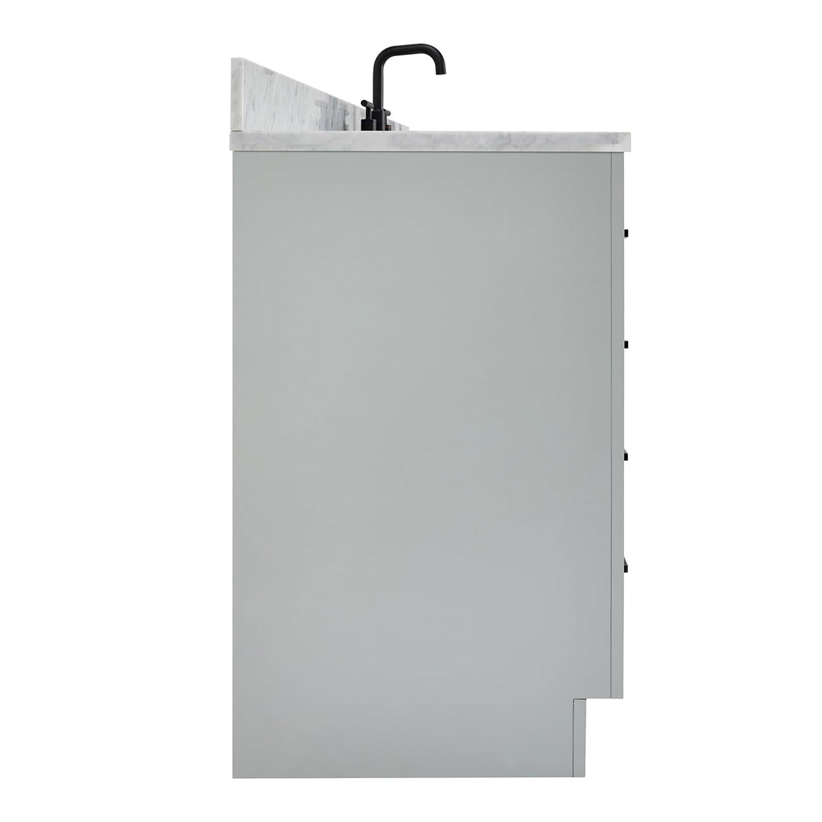 ARIEL Hepburn 66-inch Bathroom Vanity with Sink,Solid Wood, 1.5-inch Pure White Quartz Countertop & Backsplash, Single Rectangular Porcelain Sink, 2 Soft Closing Doors, 9 Dovetail Drawers, White