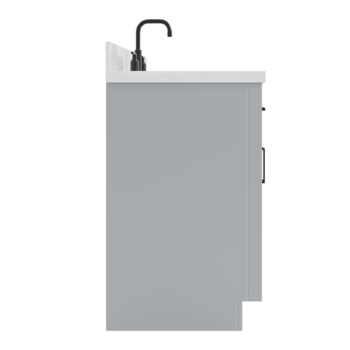 ARIEL Hepburn 66-inch Bathroom Vanity with Sink,Solid Wood, 1.5-inch Pure White Quartz Countertop & Backsplash, Single Rectangular Porcelain Sink, 2 Soft Closing Doors, 9 Dovetail Drawers, White
