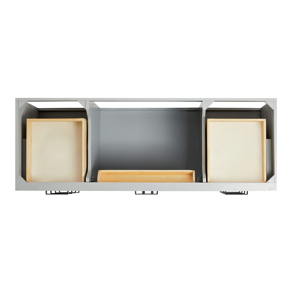 ARIEL Hepburn 60-inch Bathroom Vanity with Sink,Solid Wood, 1.5-inch Carrara White Quartz Countertop & Backsplash, Single Rectangular Porcelain Sink, 2 Soft Closing Doors, 9 Dovetail Drawers, Black