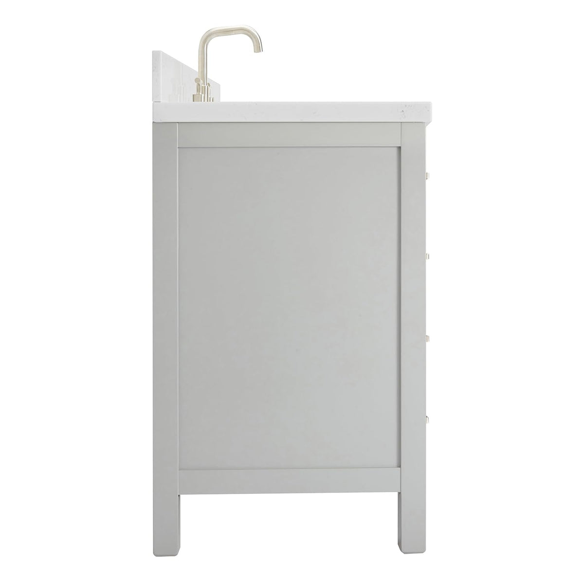 ARIEL Cambridge 66-inch Bathroom Vanity with Sink,Solid Wood, 1.5-inch Italian Carrara Marble Countertop, Single Rectangular Porcelain Sink, 2 Soft Closing Doors, 9 Dovetail Drawers, Midnight Blue