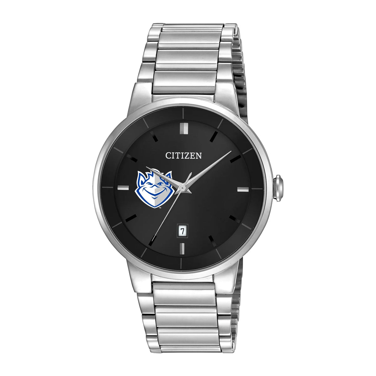 Men's Citizen Watch Silver Saint Louis Billikens Black Dial Stainless Steel Watch