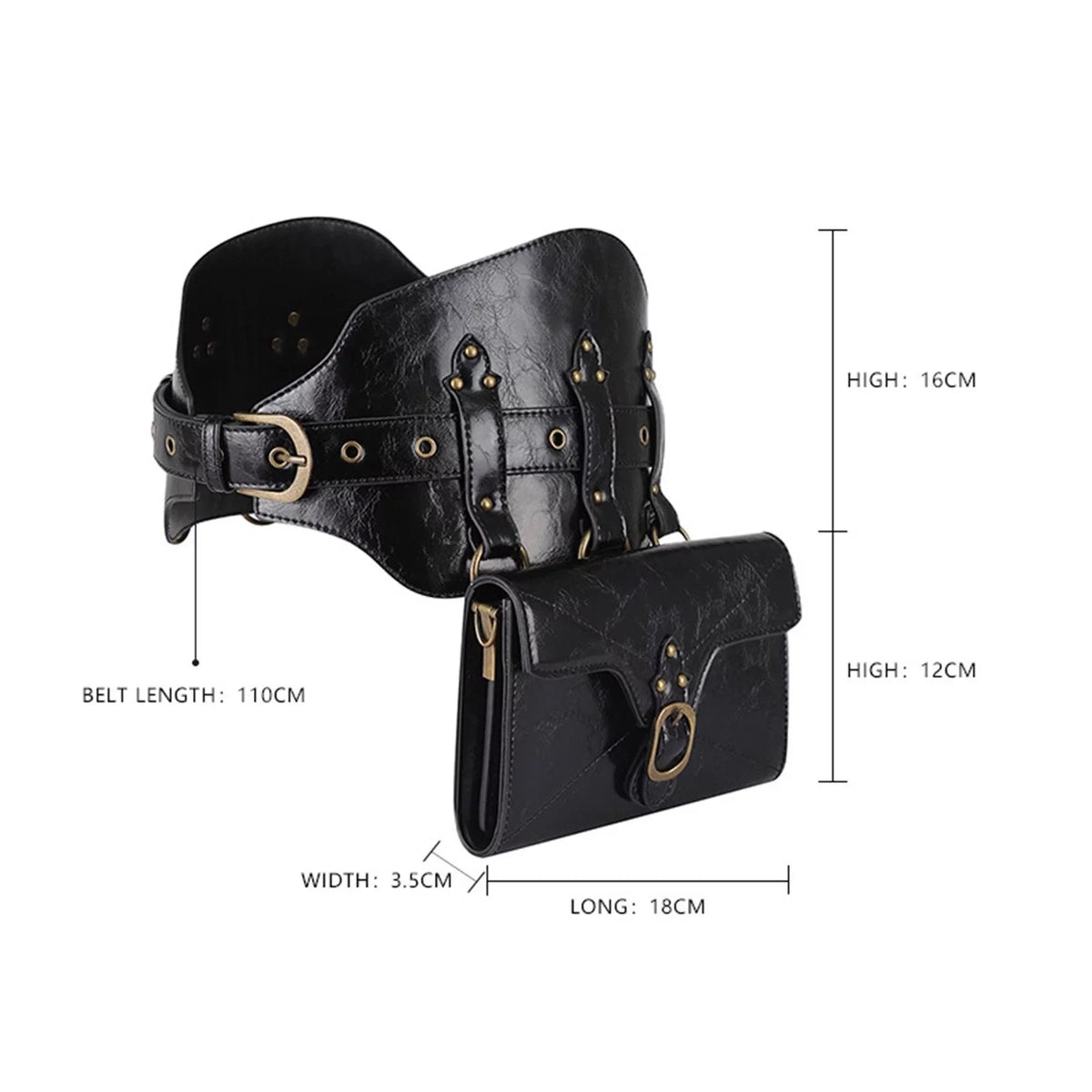 Gothic Waist Packs Fanny Pack Women Girls Handbag Portable Sturdy Punk Bag Steampunk Bag for Fishing Street Short Trips Dating Backpacking