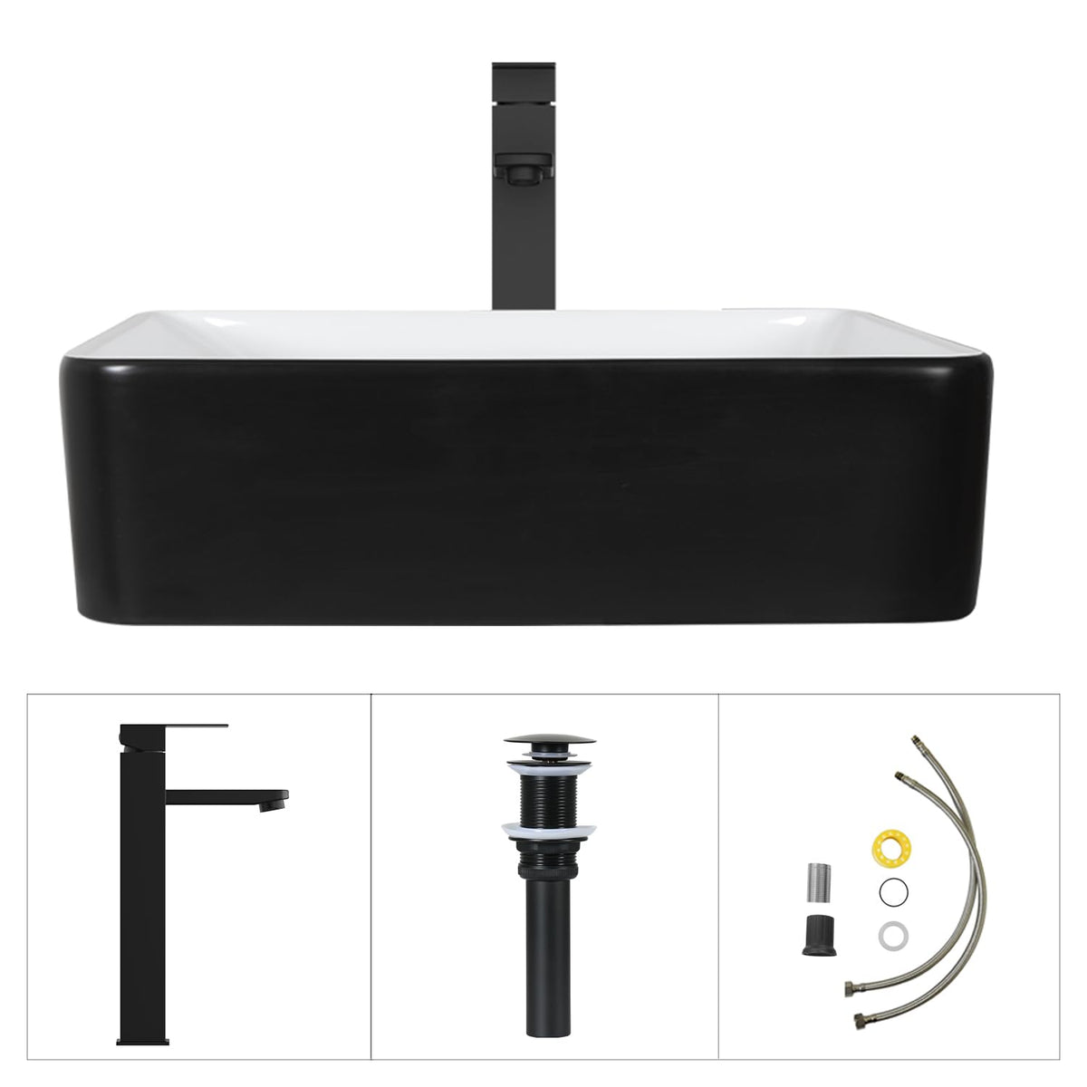 32'' Bathroom Vanity with Sink, Modern Bathroom Cabinet, Black