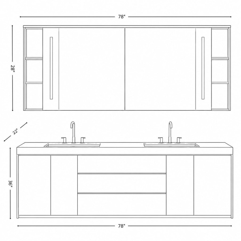 72 in Double-Sink Freestanding Bathroom Vanity with LED Mirror