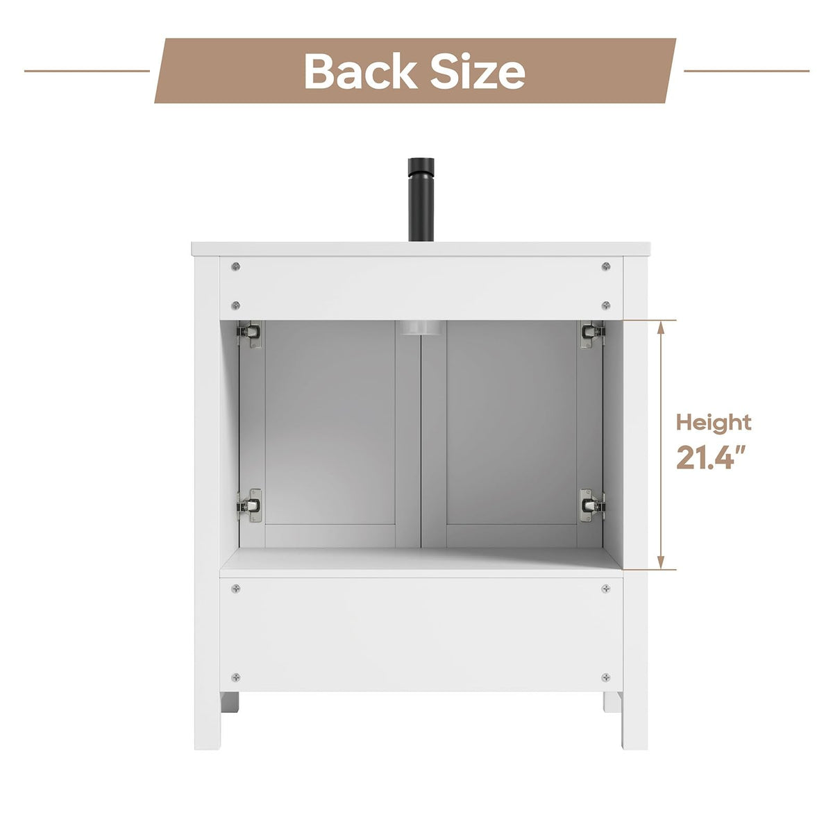 36 Inch Modern Bathroom Vanity with Sink, Black