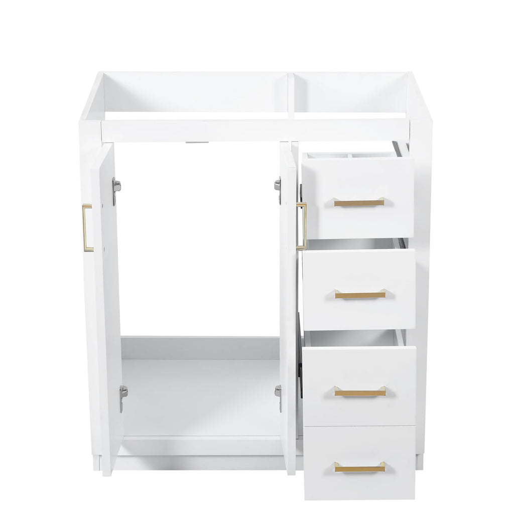30 Inch Green Bathroom Vanity with Sink & Gold Handles,Light Luxury