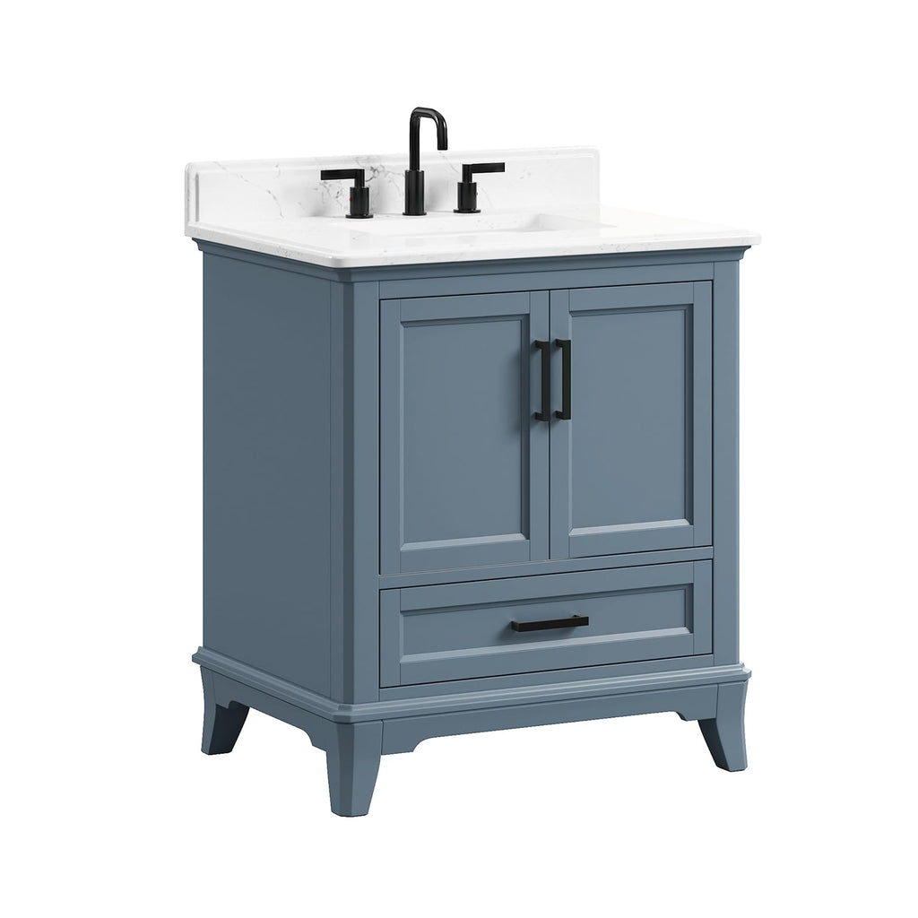 60 Inch Bathroom Vanity Double Sink, Steel Blue