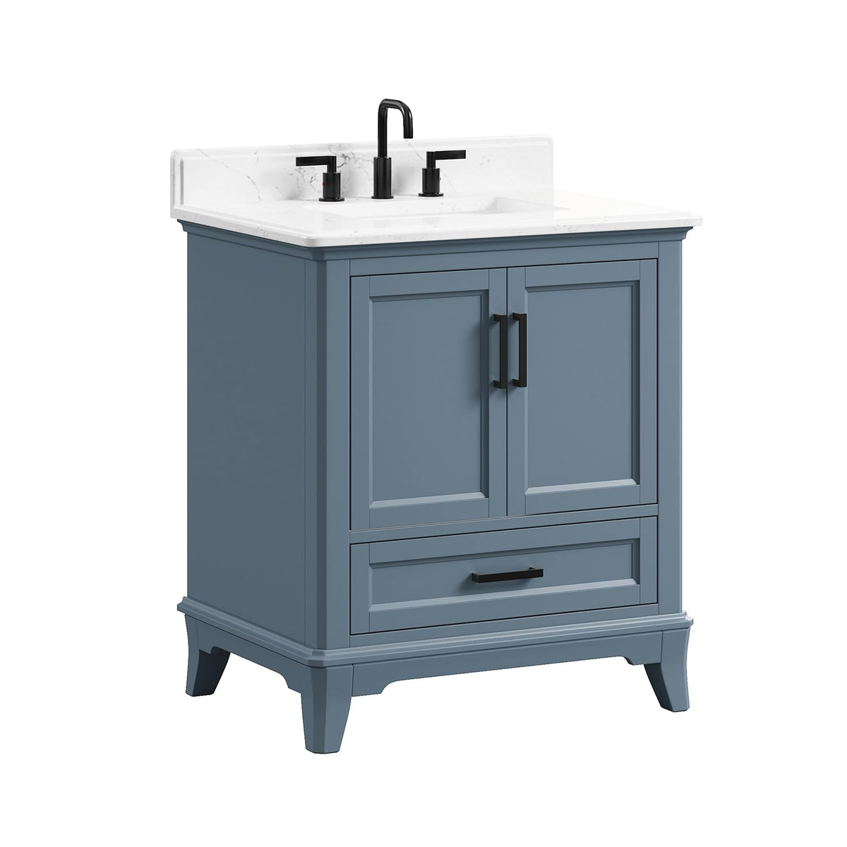 60 Inch Bathroom Vanity Double Sink, Steel Blue