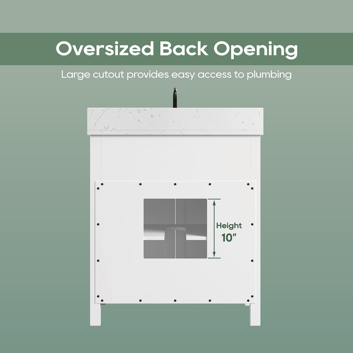 42 Inch Bathroom Vanity with Sink, Pre Assembled, White