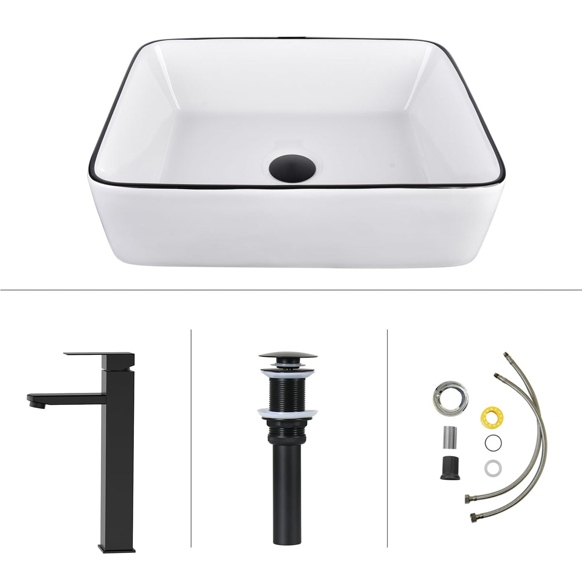32'' Bathroom Vanity with Sink, Modern Bathroom Cabinet, Black