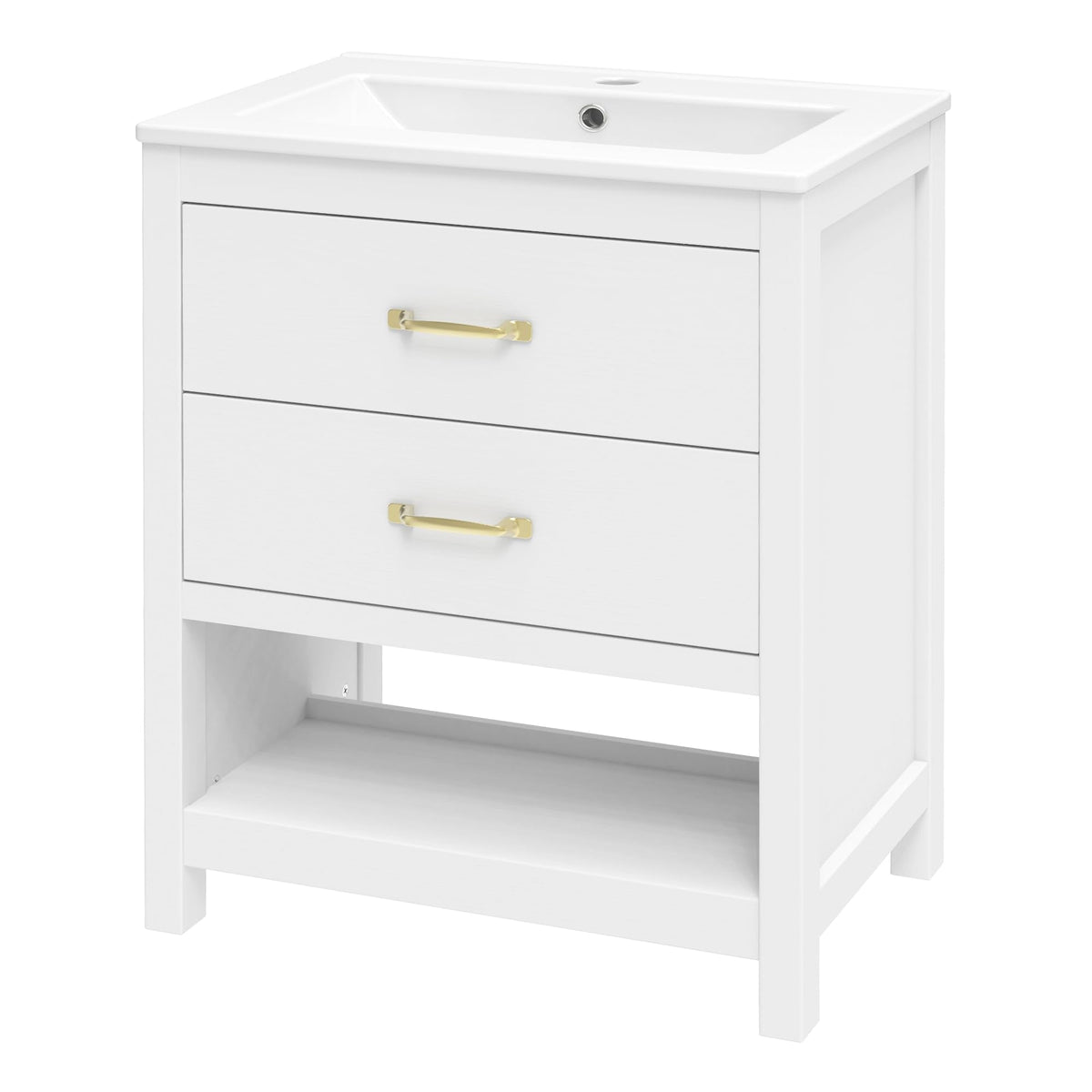 30" Bathroom Vanity with Sink, Sliding Barn Door & 3 Drawers
