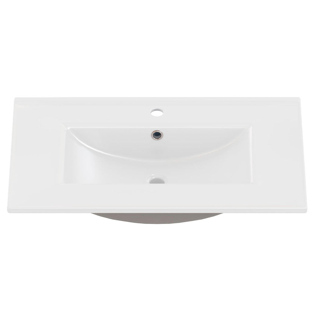 YOPTO 20" Bathroom Vanity with Ceramic Sink, French Style, Black