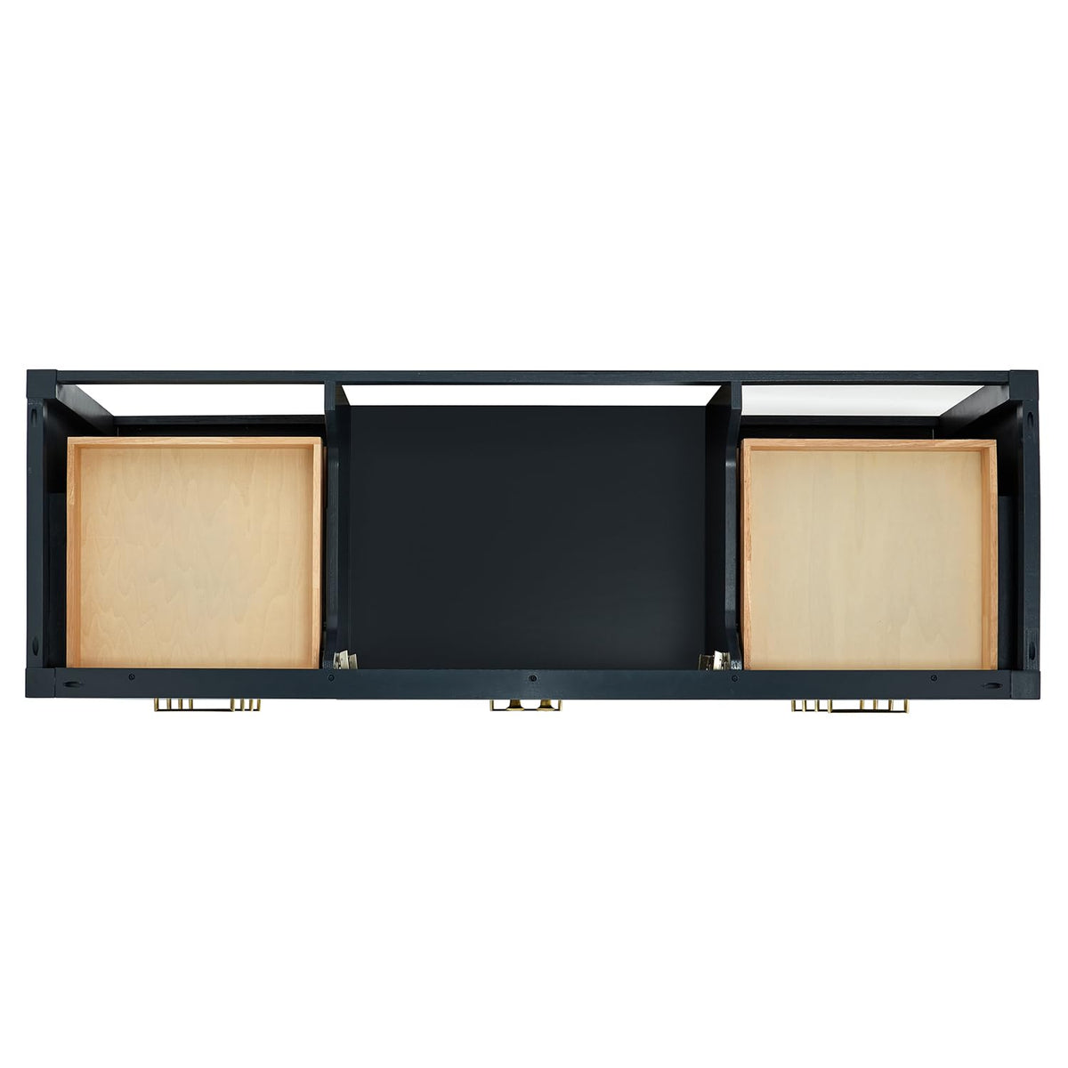 ARIEL Cambridge 66-inch Bathroom Vanity with Sink,Solid Wood, 1.5-inch Italian Carrara Marble Countertop, Single Rectangular Porcelain Sink, 2 Soft Closing Doors, 9 Dovetail Drawers, Midnight Blue