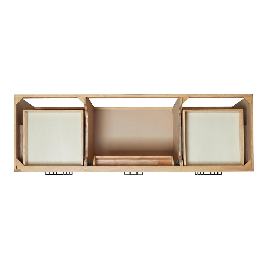 ARIEL Hepburn 66-inch Bathroom Vanity with Sink,Solid Wood, 1.5-inch Pure White Quartz Countertop & Backsplash, Single Rectangular Porcelain Sink, 2 Soft Closing Doors, 9 Dovetail Drawers, White