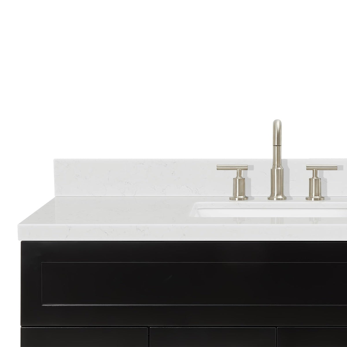 DKB Emilia 48-Inch Bathroom Vanity with Sink â Midnight Blue Single Sink Bathroom Vanity, 1.5" Edge Carrara Quartz Countertop, Solid Wood, 2 Soft Closing Doors, 9 Dovetail Drawers