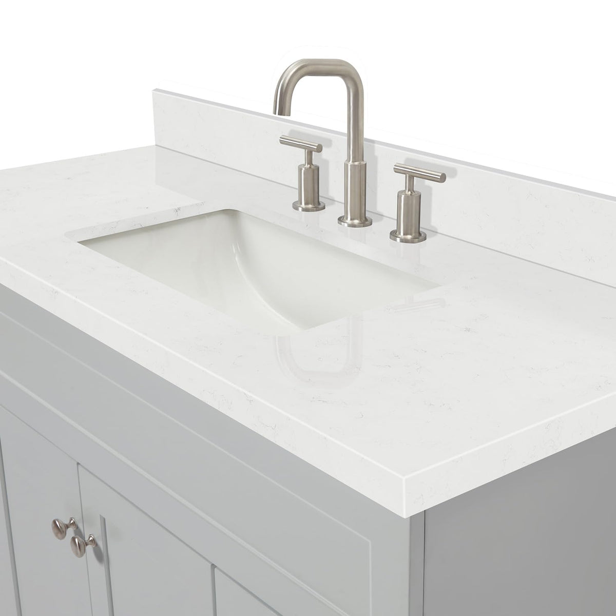 DKB Emilia 48-Inch Bathroom Vanity with Sink â Midnight Blue Single Sink Bathroom Vanity, 1.5" Edge Carrara Quartz Countertop, Solid Wood, 2 Soft Closing Doors, 9 Dovetail Drawers