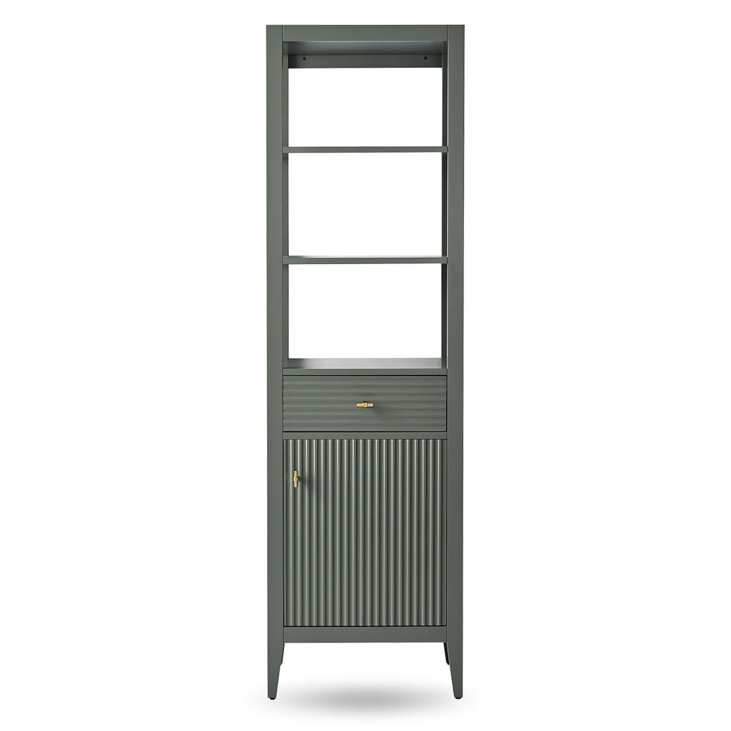 Vanity Art 84 inch Bathroom Vanity with Double Sink & Ceramic Top, Vanity Cabinet with Soft-Closing Door, Solid Wood Frame, Linear Pattern, Walnut, Golden Brushed Handware,Vintage Green