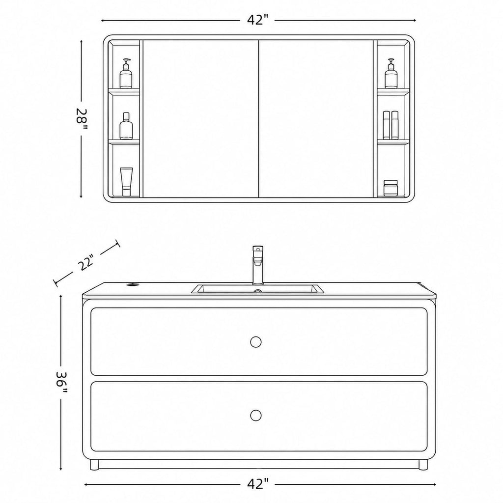 62 IN Freestanding Single Sink Bathroom Vanity with LED Storage Mirror