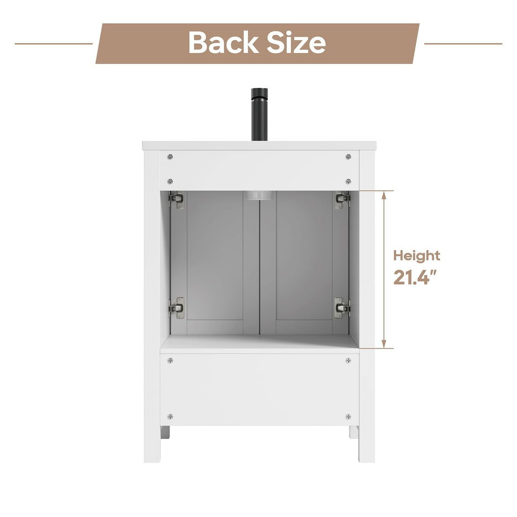 36 Inch Modern Bathroom Vanity with Sink, Black