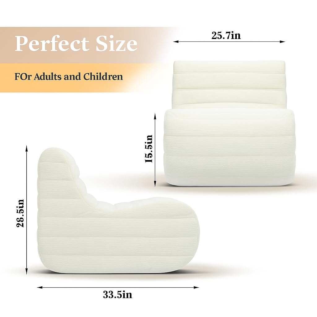 Memory Foam Bean Bag Chair, Gray