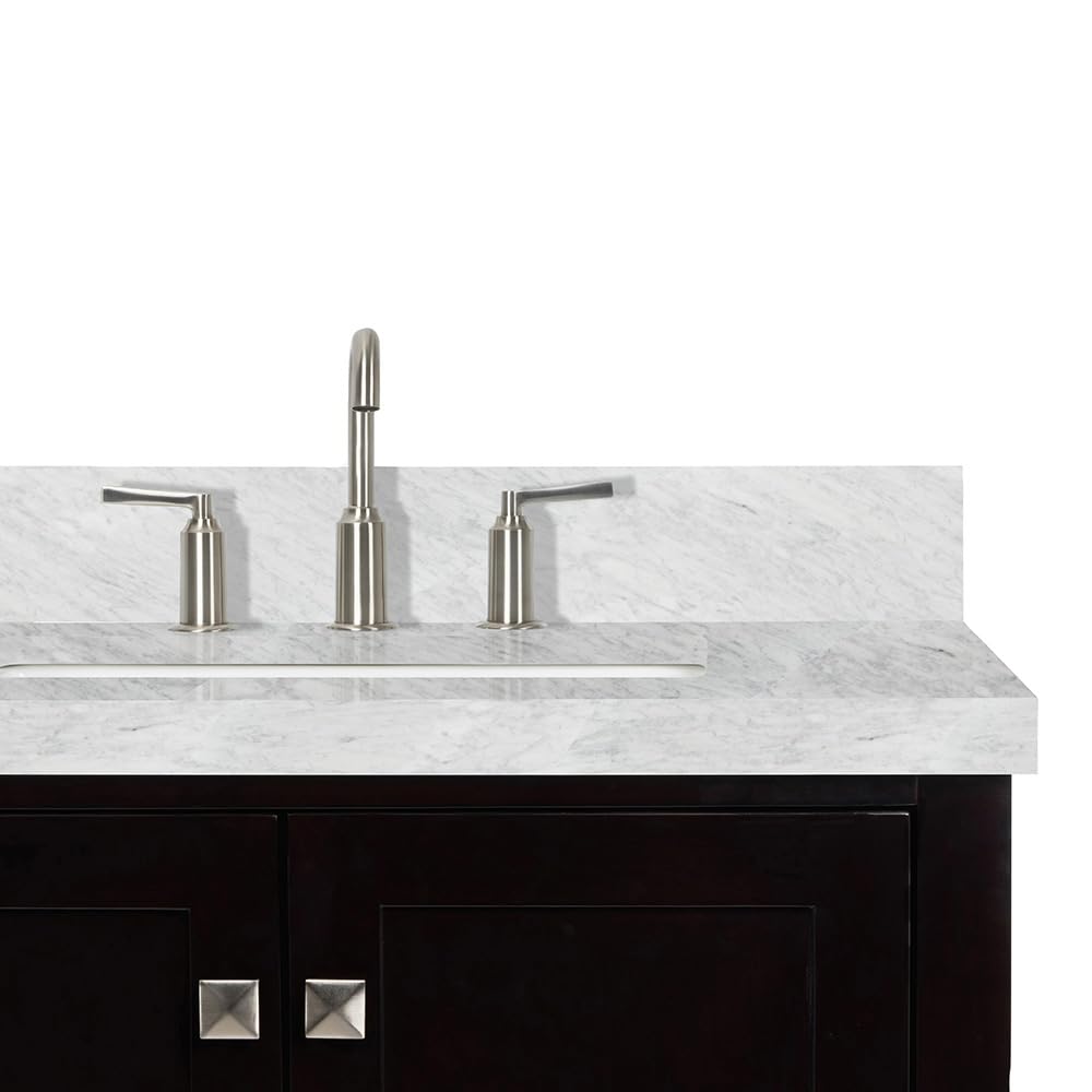 DKB Isabella 72" Oak Double Bathroom Vanity with Sink, 1.5" Carrara White Marble Countertop, Rectangle Undermount Sinks, 4 Soft Closing Doors, 6 Dovetail Drawers
