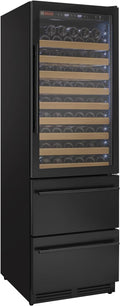 Allavino 76.5" Tall Black Wine Refrigerator with Two Refrigerated Drawers YHWR7724D-B