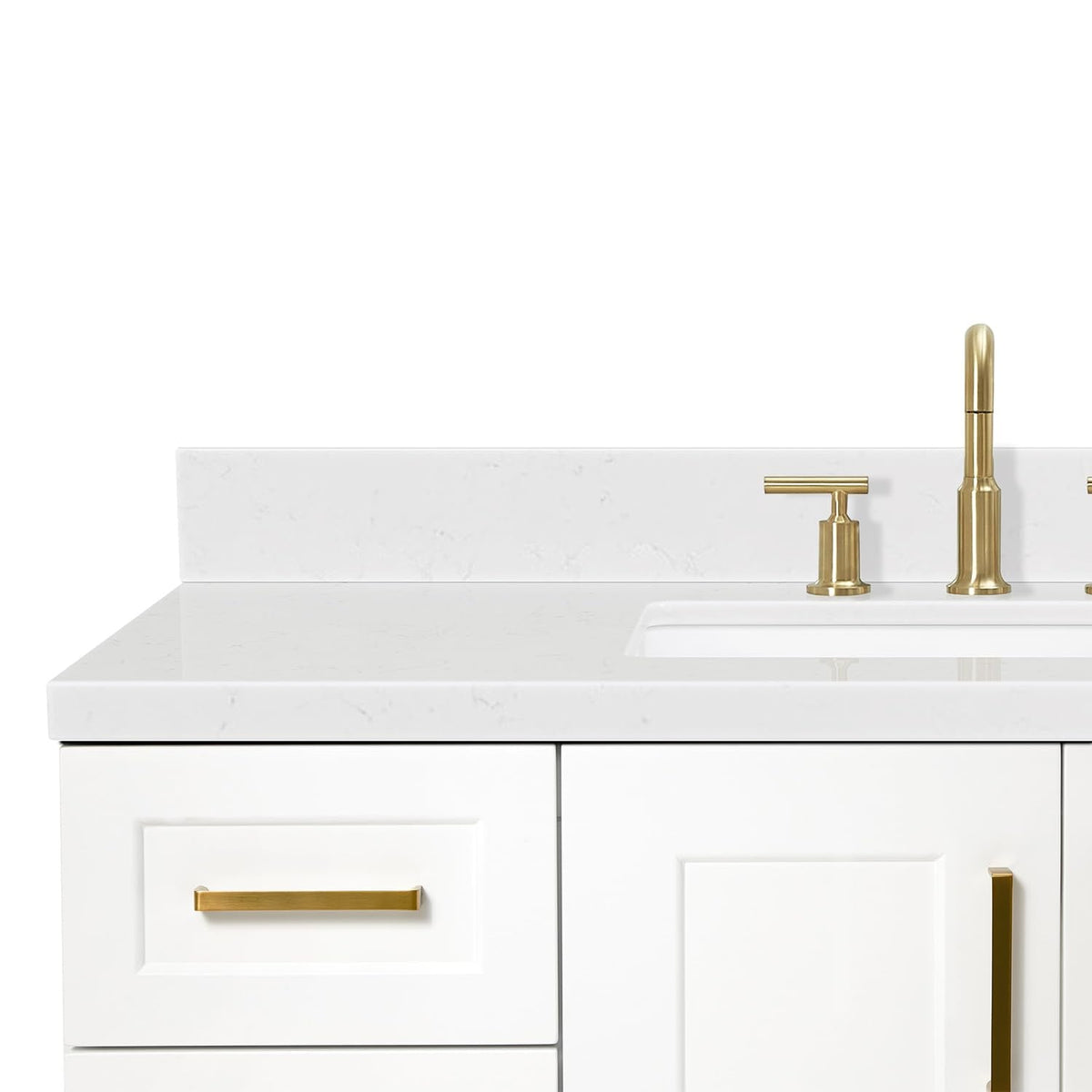 DKB Emilia 48-Inch Bathroom Vanity with Sink â Midnight Blue Single Sink Bathroom Vanity, 1.5" Edge Carrara Quartz Countertop, Solid Wood, 2 Soft Closing Doors, 9 Dovetail Drawers