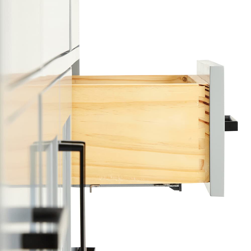 ARIEL Hepburn 60-inch Bathroom Vanity with Sink,Solid Wood, 1.5-inch Carrara White Quartz Countertop & Backsplash, Single Rectangular Porcelain Sink, 2 Soft Closing Doors, 9 Dovetail Drawers, Black