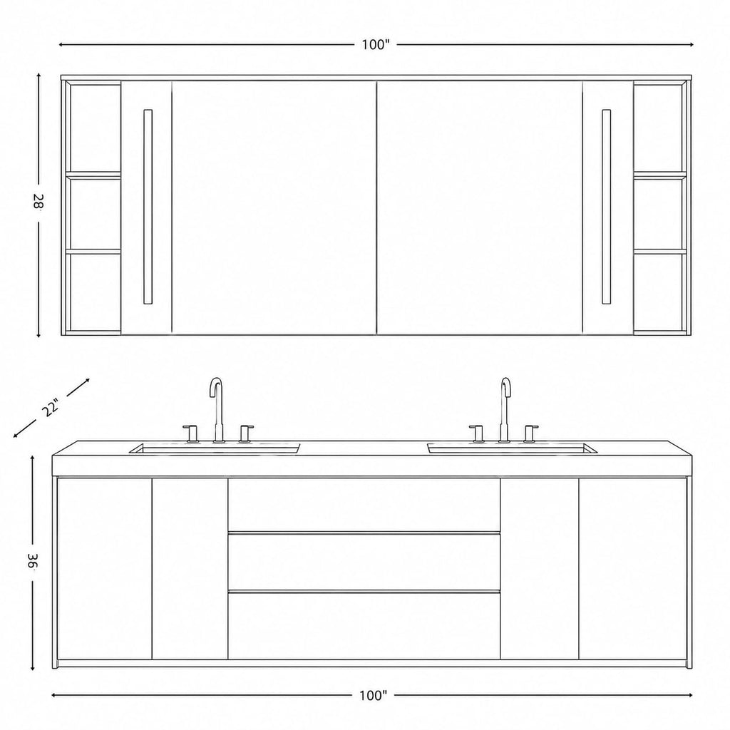 66 in Freestanding Double-Sink Bathroom Vanity with LED Mirror