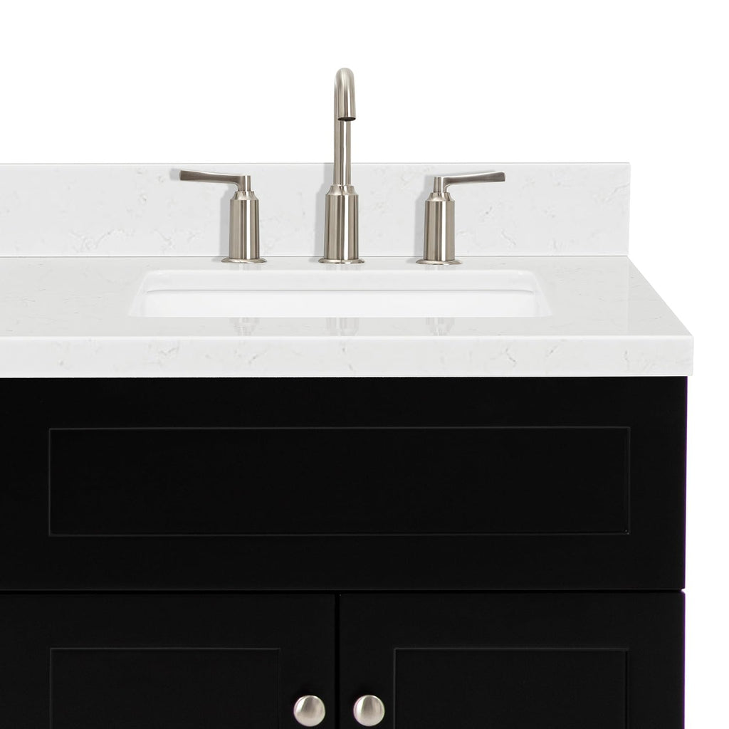 DKB Isabella 66" White Double Bathroom Vanity with 1.5" Carrara Quartz Countertop, Double Rectangular Undermount Sinks, 4 Soft Closing Doors, 6 Dovetail Drawers