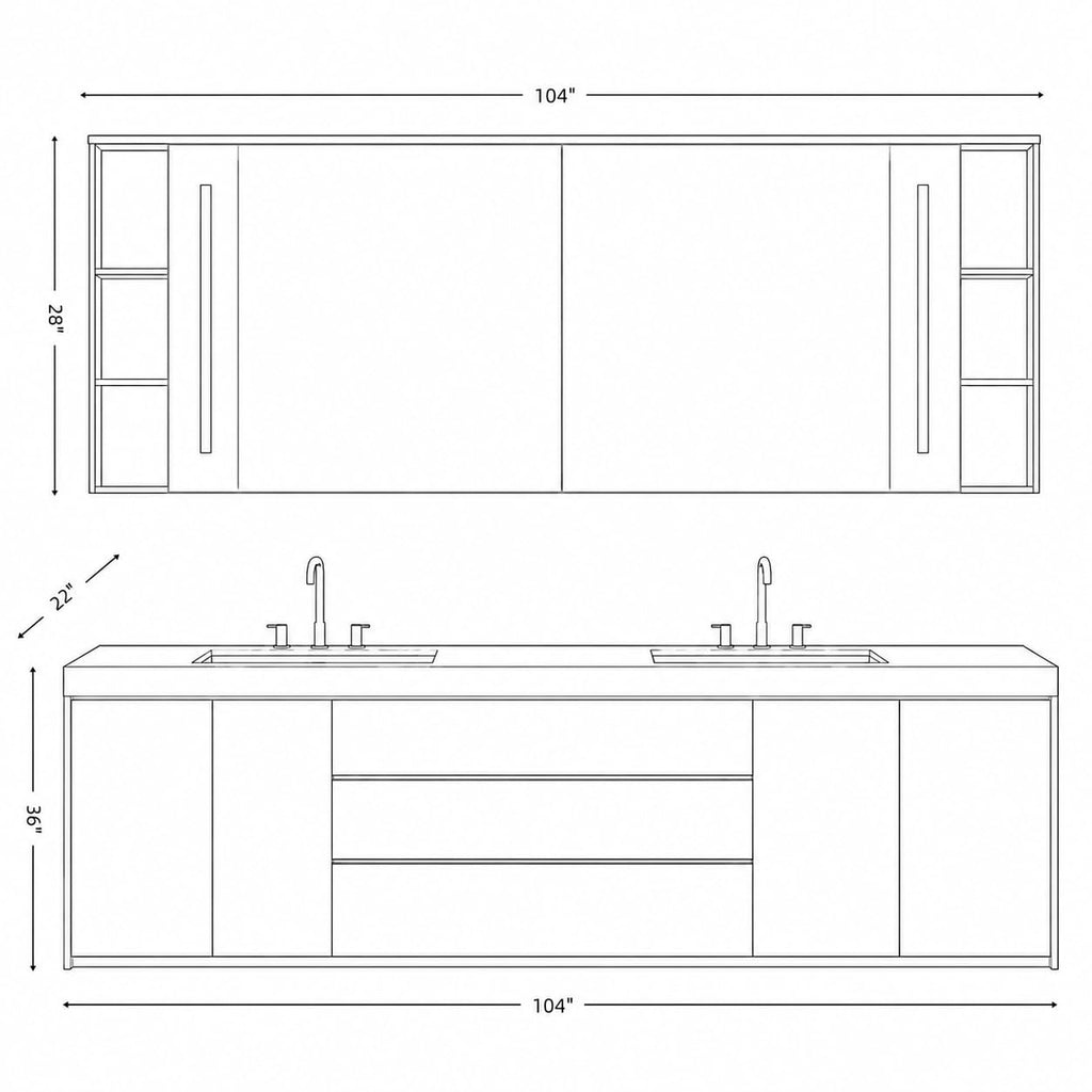 70 IN Freestanding Double Bathroom Vanity with Sinks & LED Mirror Cabinet