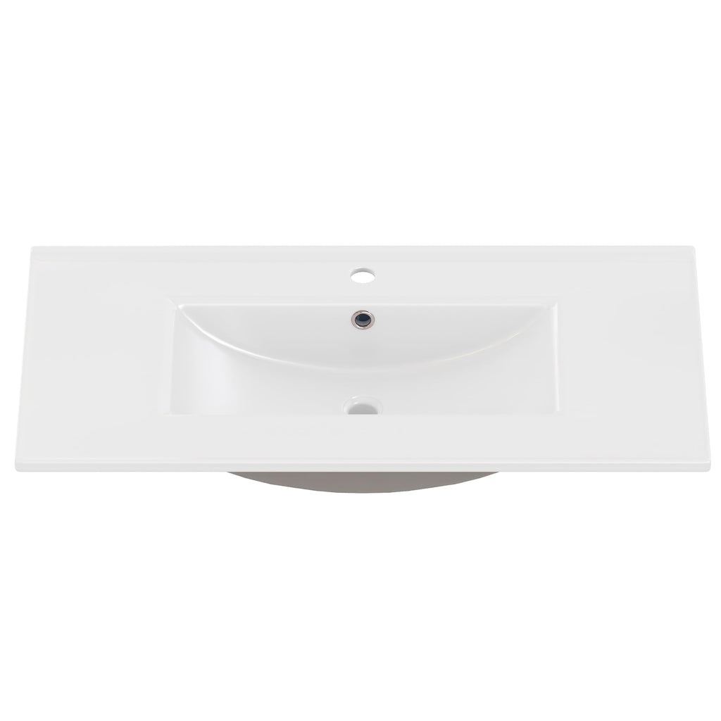 YOPTO 20" Bathroom Vanity with Ceramic Sink, French Style, Black