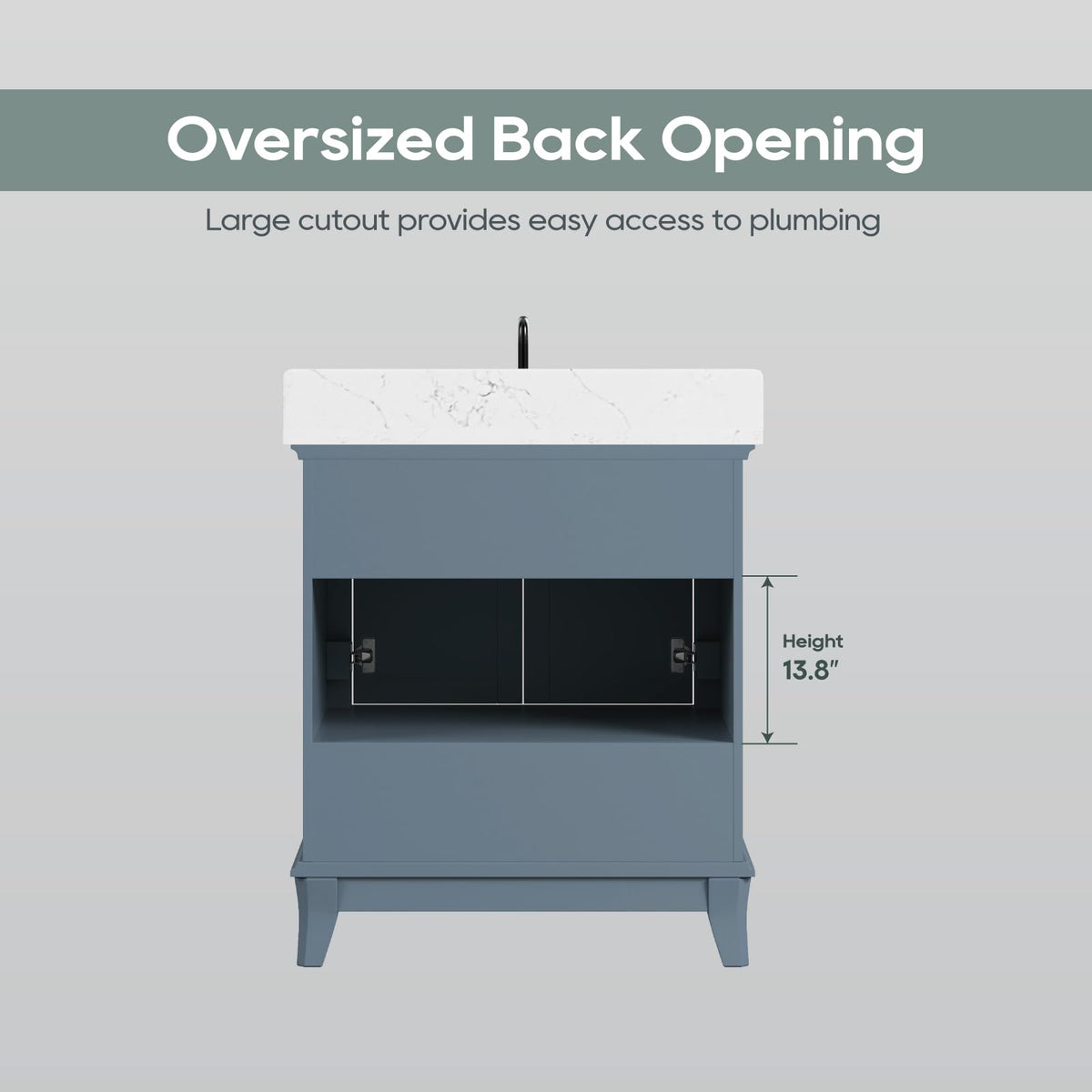 42 Inch Bathroom Vanity with Sink, Pre Assembled, White
