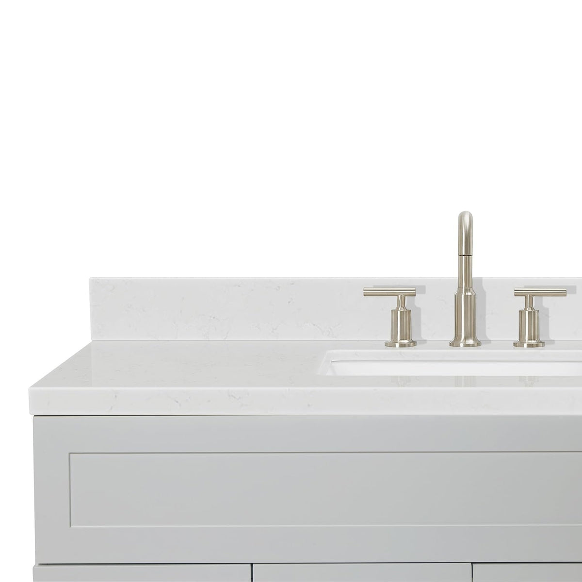 DKB Emilia 48-Inch Bathroom Vanity with Sink â Midnight Blue Single Sink Bathroom Vanity, 1.5" Edge Carrara Quartz Countertop, Solid Wood, 2 Soft Closing Doors, 9 Dovetail Drawers
