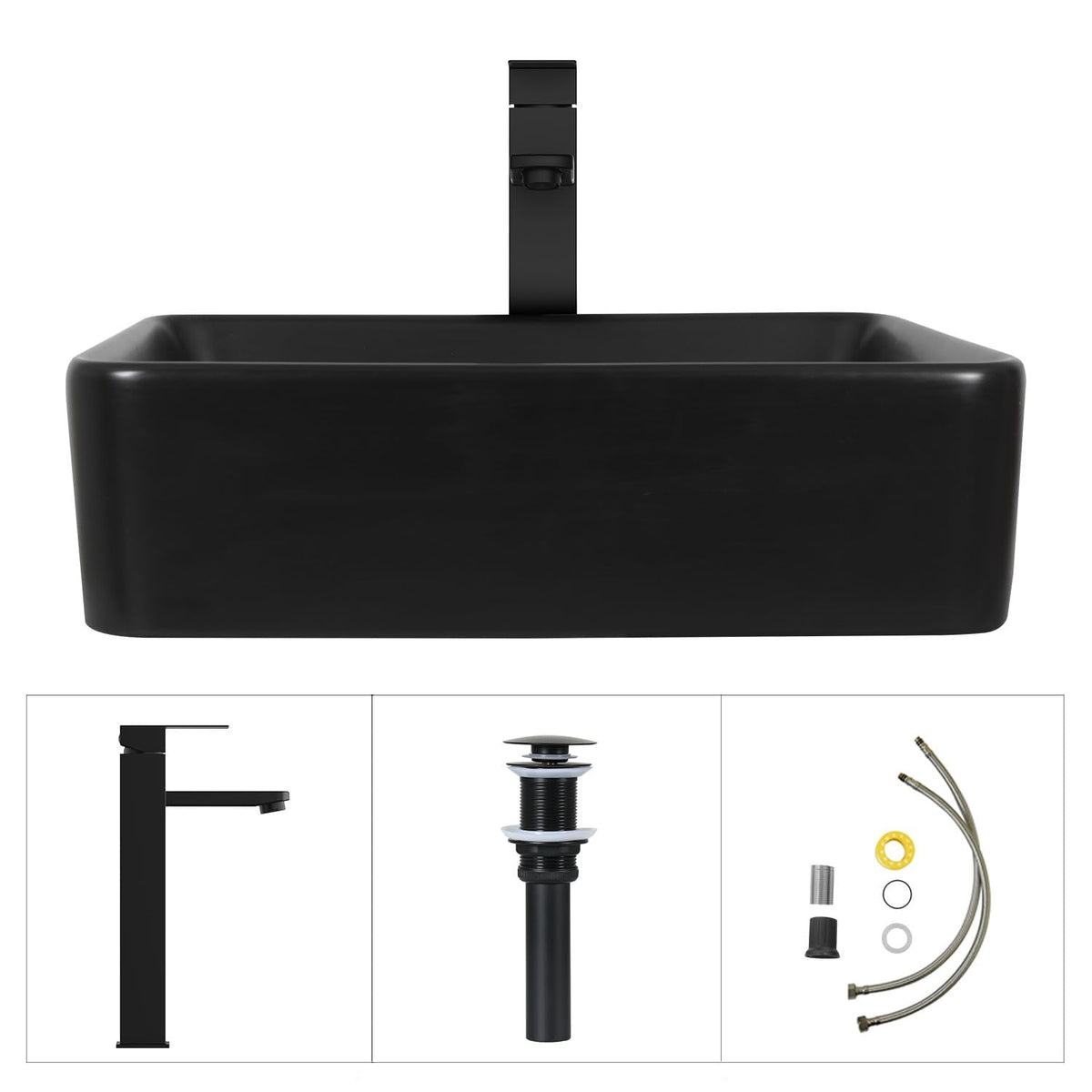 32'' Bathroom Vanity with Sink, Modern Bathroom Cabinet, Black