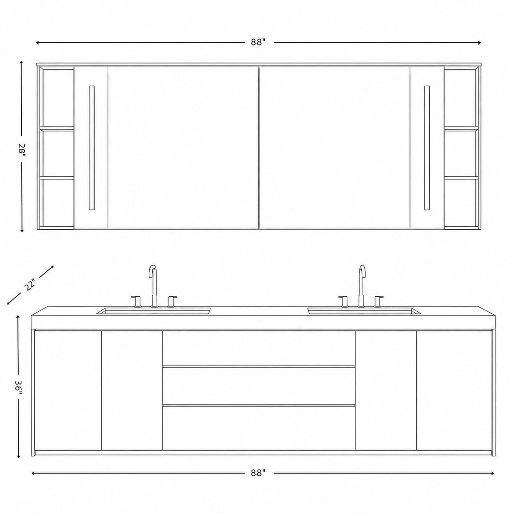 72 in Double-Sink Freestanding Bathroom Vanity with LED Mirror