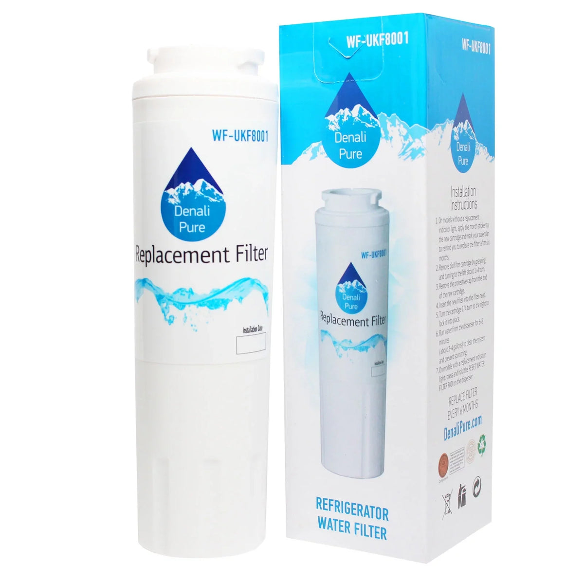 3-Pack Replacement for Whirlpool G25EFSB23S7 Refrigerator Fluid Filter - Compatible with Whirlpool 4396395 Fridge Fluid Filter Cartridge - Denali Pure Brand