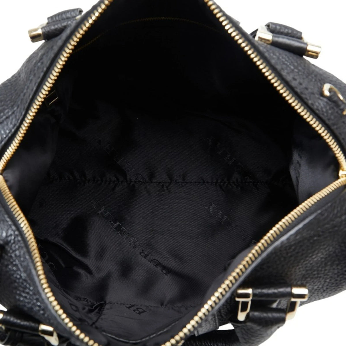 Pre-Owned Burberry Side Belt Metal Handbag Shoulder Bag Black Grain Calf Leather Women's BURBERRY (Good)