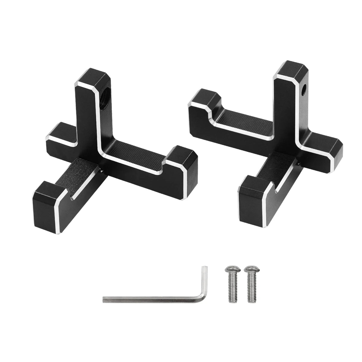 Dcenta Aluminum Trunk Grocery Bag Hooks Replacement for Bronco 2021-2023 2-Door 4-Door Black Interior Organizer (2pcs T+2pcs J Shape)